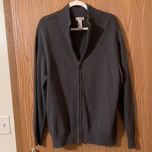 Mens Dockers’ full zip grey sweater size Large